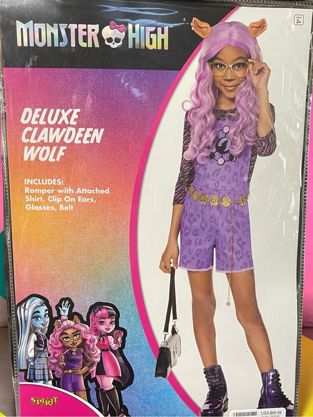 Girls 8/10 Monster High deluxe clawdeen wolf Halloween costume